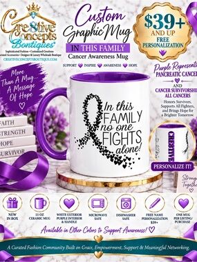 Custom “In This Family” Pancreatic & Survivorship Cancer Support - 11oz Ceramic